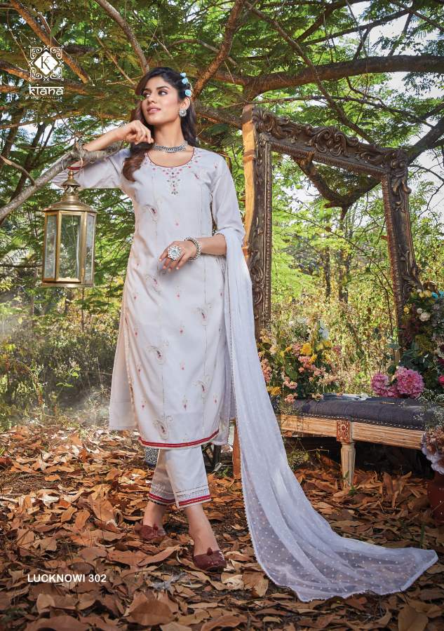 Kiana Lucknowi 3 New Fancy Exclusive Wear Kurti Pant With Dupatta Suit Collection